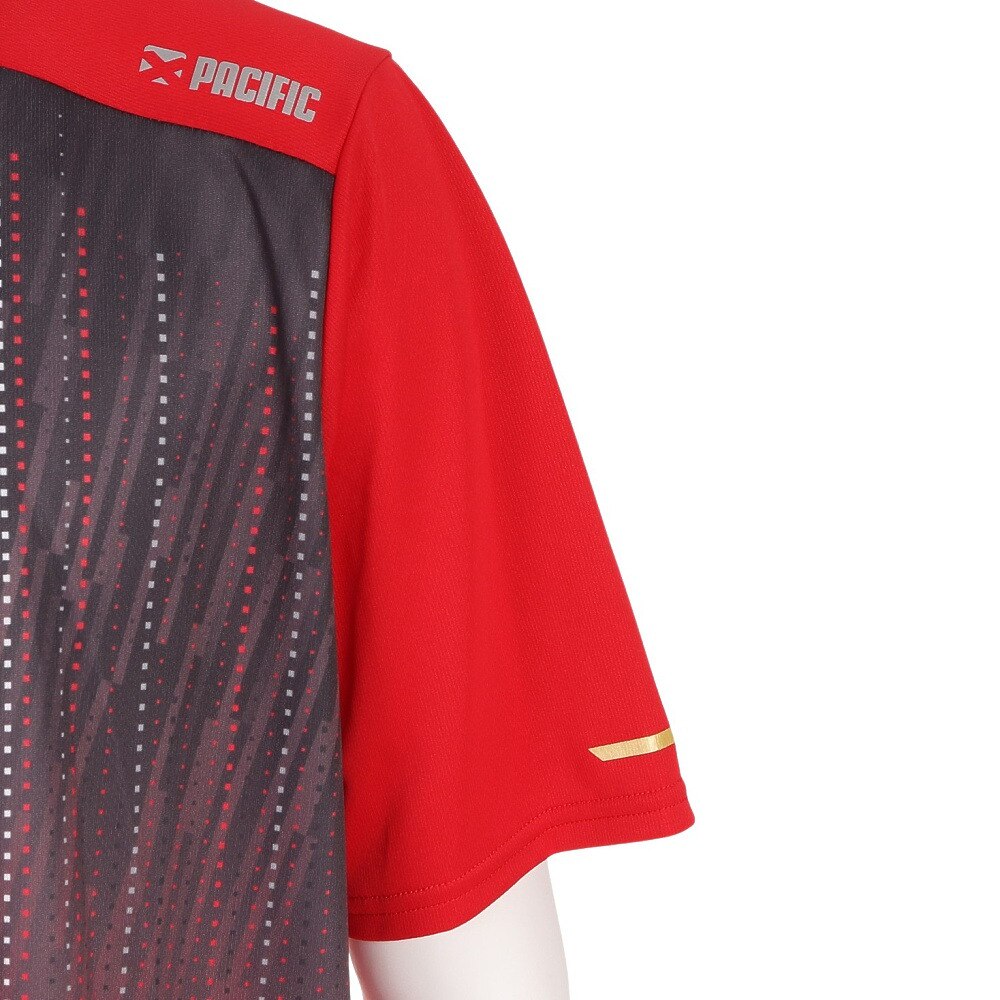 パシフィック（PACIFIC）（メンズ）テニスウェア ドライプラス昇華 プリントTシャツ PT21SM401 RED