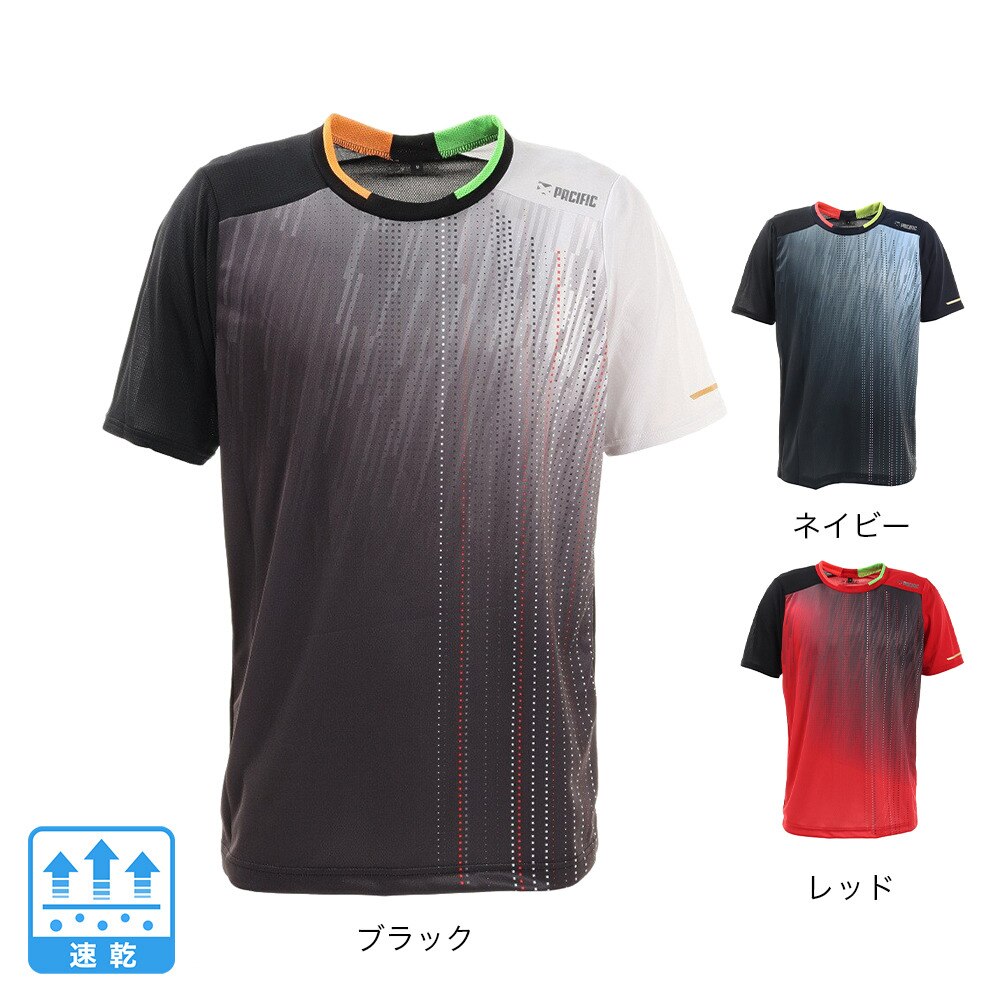 パシフィック（PACIFIC）（メンズ）テニスウェア ドライプラス昇華 プリントTシャツ PT21SM401 NVY