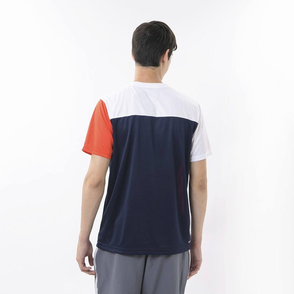 ニューバランス（new balance）（メンズ）テニスウェア カラーブロック プラクティス用 半袖Tシャツ JMTT0120NEF