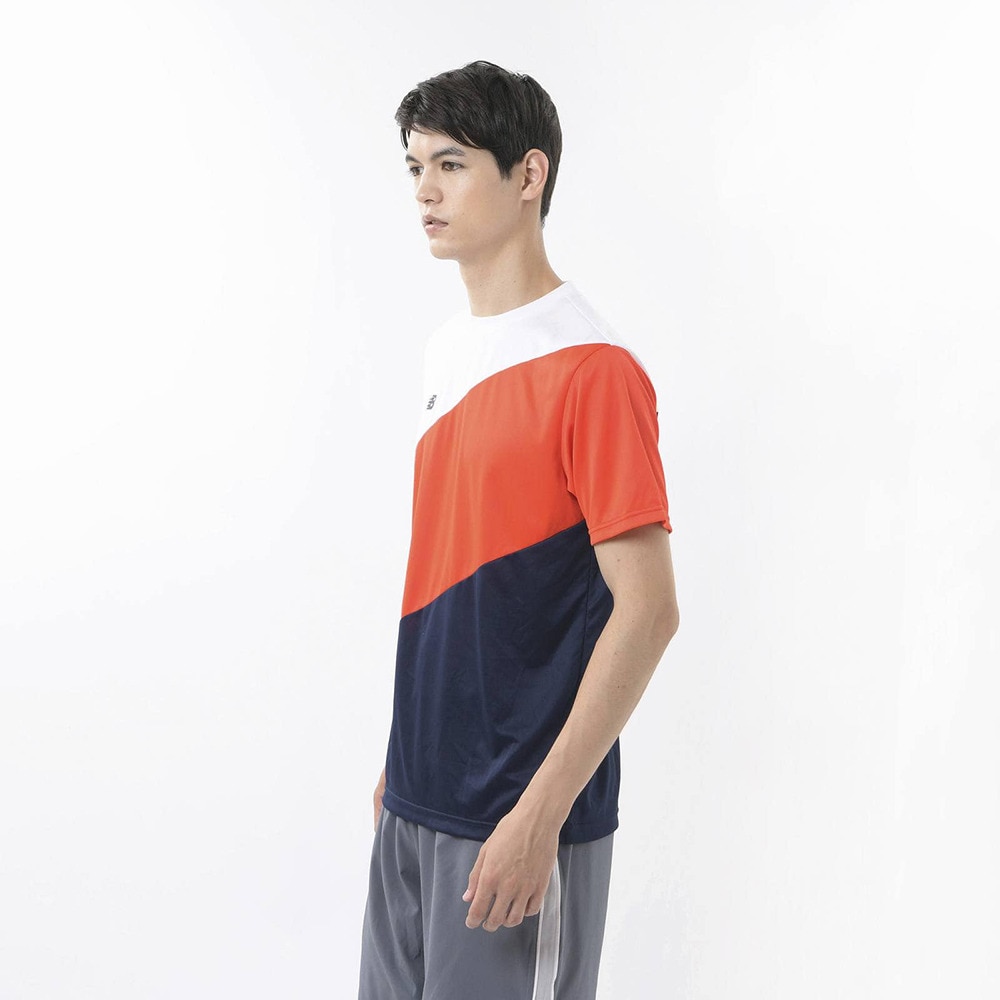 ニューバランス（new balance）（メンズ）テニスウェア カラーブロック プラクティス用 半袖Tシャツ JMTT0120NEF