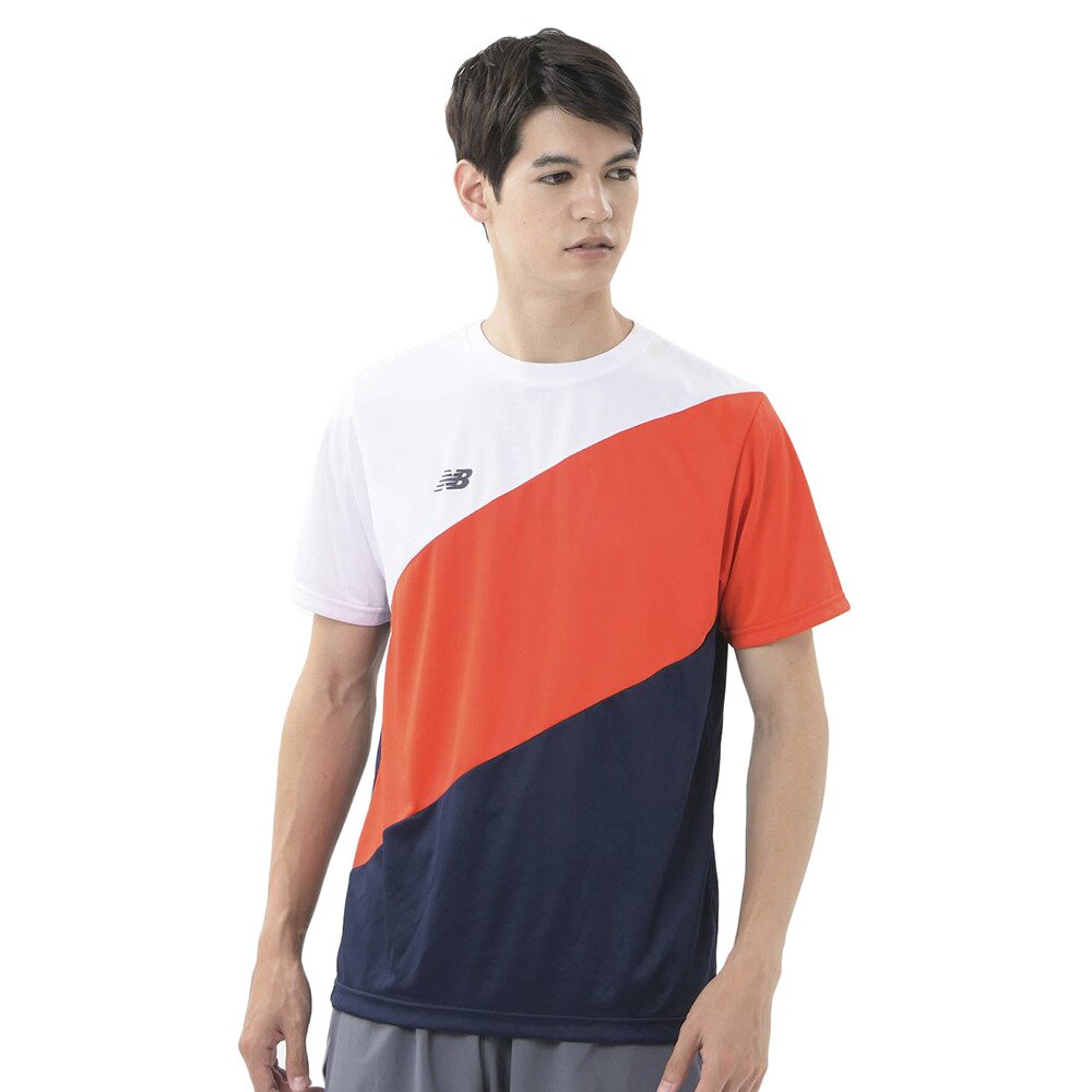 ニューバランス（new balance）（メンズ）テニスウェア カラーブロック プラクティス用 半袖Tシャツ JMTT0120NEF  スポーツ用品はスーパースポーツゼビオ