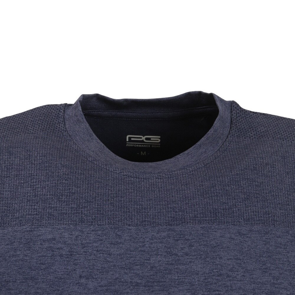 PG（メンズ）テニスウェア 冷感 ジャガード半袖Tシャツ 732PG2TJ7600 NVY