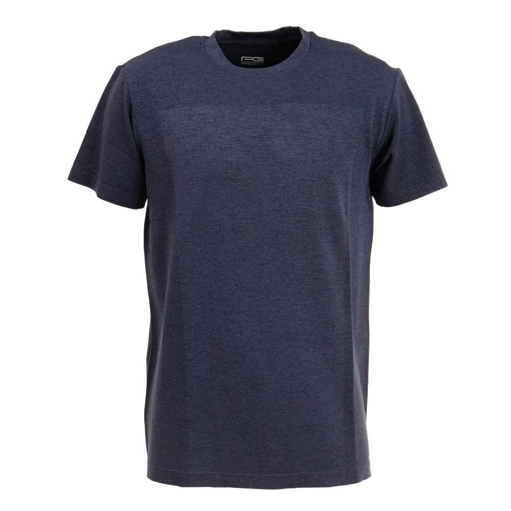 PG（メンズ）テニスウェア 冷感 ジャガード半袖Tシャツ 732PG2TJ7600 NVY