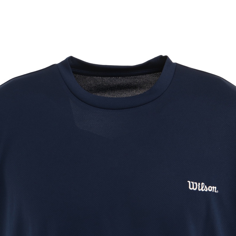 ウイルソン（Wilson）（メンズ）テニスウェア ワンポイントドライ Tシャツ 紫外線遮蔽率90%以上 UVカット 紫外線対策 吸水速乾 412241-NV
