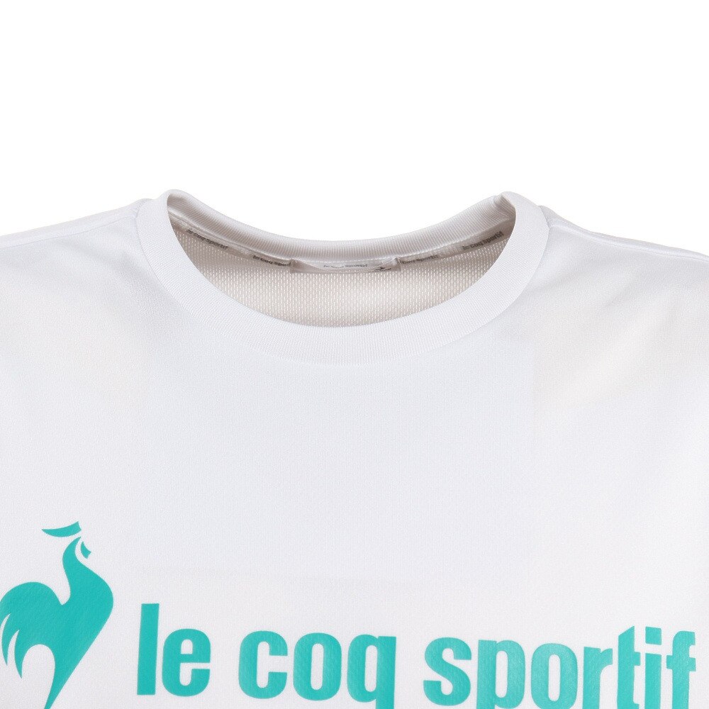 ルコックスポルティフ（lecoqsportif）（メンズ）テニスウェア 半袖 Tシャツ 吸汗速乾 QTMTJA01XB WHT