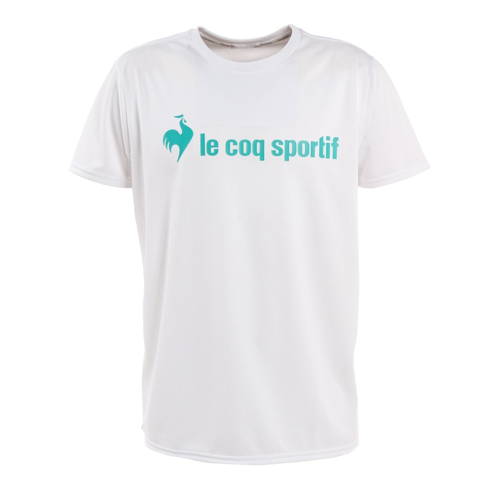 ルコックスポルティフ（lecoqsportif）（メンズ）テニスウェア 半袖 Tシャツ 吸汗速乾 QTMTJA01XB WHT