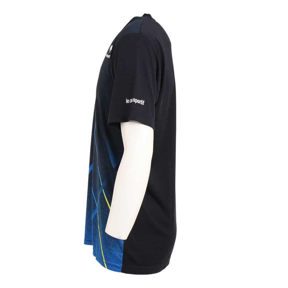ルコック スポルティフ（Lecoq Sportif）（メンズ）テニスウェア ゲームシャツ Tシャツ 吸汗速乾 UPF50+ QTMTJA93 NVY