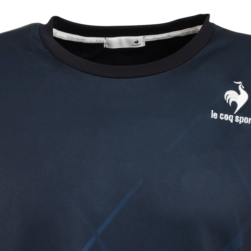 ルコック スポルティフ（Lecoq Sportif）（メンズ）テニスウェア ゲームシャツ Tシャツ 吸汗速乾 UPF50+ QTMTJA93 NVY