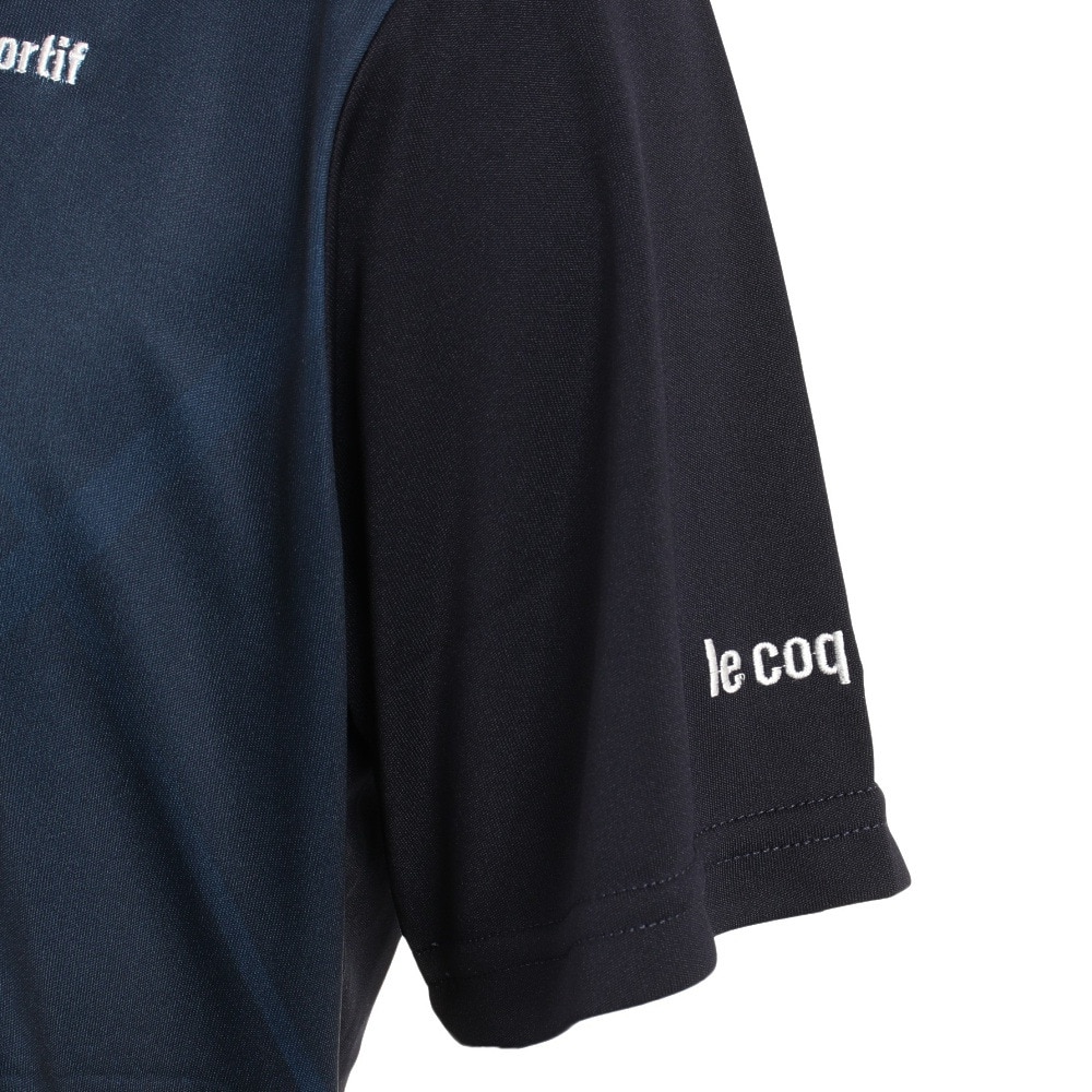 ルコック スポルティフ（Lecoq Sportif）（メンズ）テニスウェア ゲームシャツ Tシャツ 吸汗速乾 UPF50+ QTMTJA93 NVY