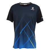 ルコック スポルティフ(Lecoq Sportif)(メンズ)テニスウェア ゲームシャツ Tシャツ 吸汗速乾 UPF50+ QTMTJA93 NVY