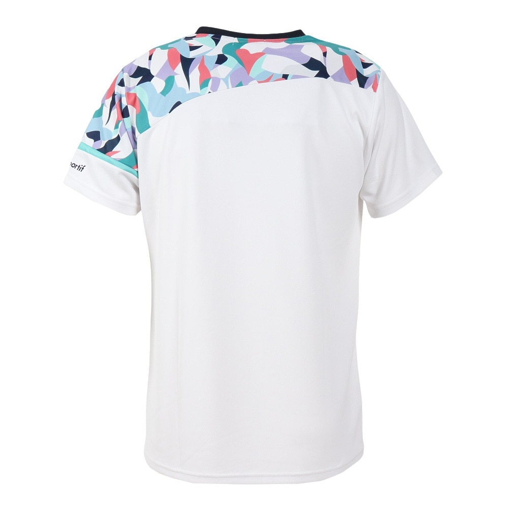 ルコックスポルティフ（lecoqsportif）（メンズ）テニスウェア グラフィックゲームシャツ Tシャツ 吸汗速乾 UPF50+ UVカット QTMVJA01 ML