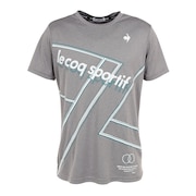 ルコックスポルティフ（lecoqsportif）（メンズ）テニスウェア 杢スムースグラフィックプラクティス 半袖 Tシャツ QTMVJA92 GY