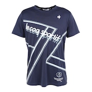 ルコックスポルティフ（lecoqsportif）（メンズ）テニスウェア 杢スムースグラフィックプラクティス 半袖 Tシャツ QTMVJA92 NV