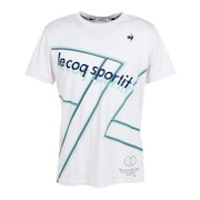 ルコックスポルティフ（lecoqsportif）（メンズ）テニスウェア 杢スムースグラフィックプラクティス 半袖 Tシャツ QTMVJA92 WH