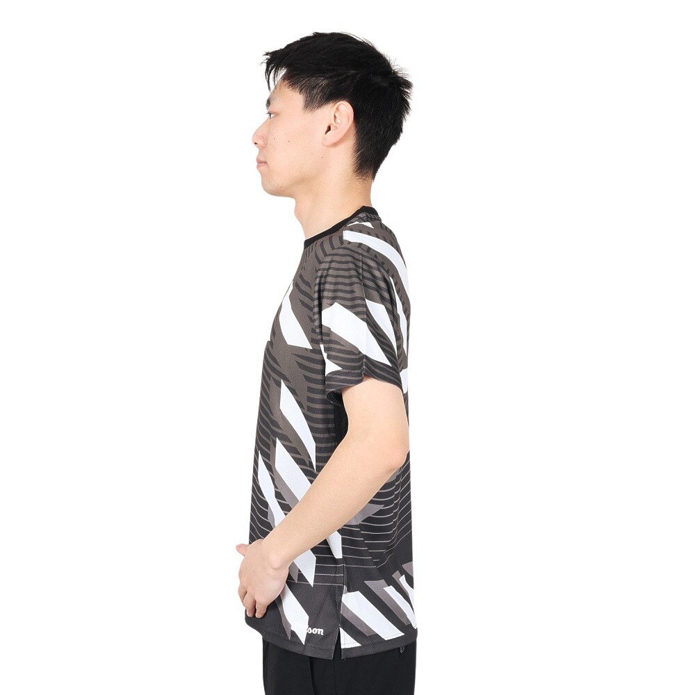 ウイルソン（WILLSON）（メンズ）テニスウェア ステップス プラクティス Tシャツ 紫外線遮蔽率90%以上 UVカット 紫外線対策 吸水速乾 413203-BK