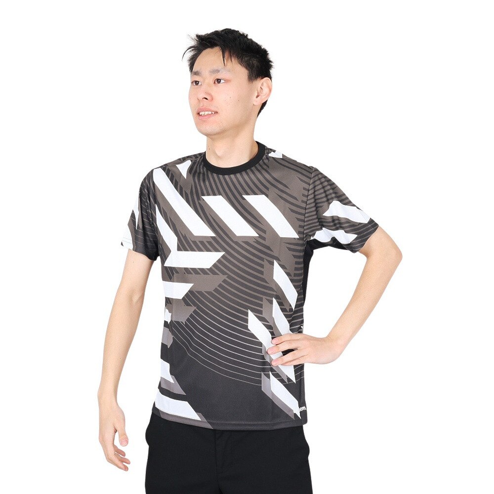 ウイルソン（Wilson）（メンズ）テニスウェア ステップス プラクティス Tシャツ 紫外線遮蔽率90%以上 UVカット 紫外線対策 吸水速乾 413203-BK