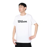 ウイルソン（Wilson）（メンズ）テニスウェア ビッグロゴドライ Tシャツ 紫外線遮蔽率90%以上 UVカット 紫外線対策 413240-WT 速乾