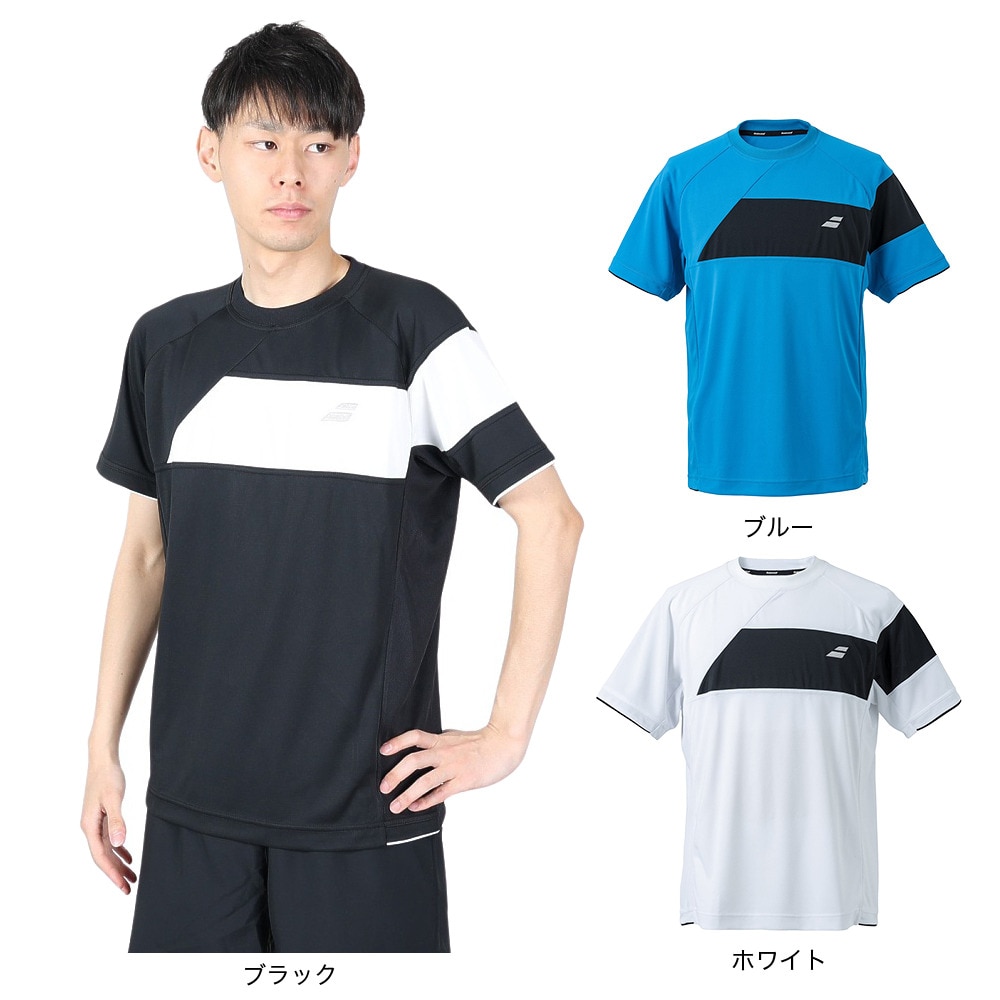 バボラ（BABOLAT）（メンズ）テニスウェア クラブ ショートスリーブ シャツ BUG4311C BK00