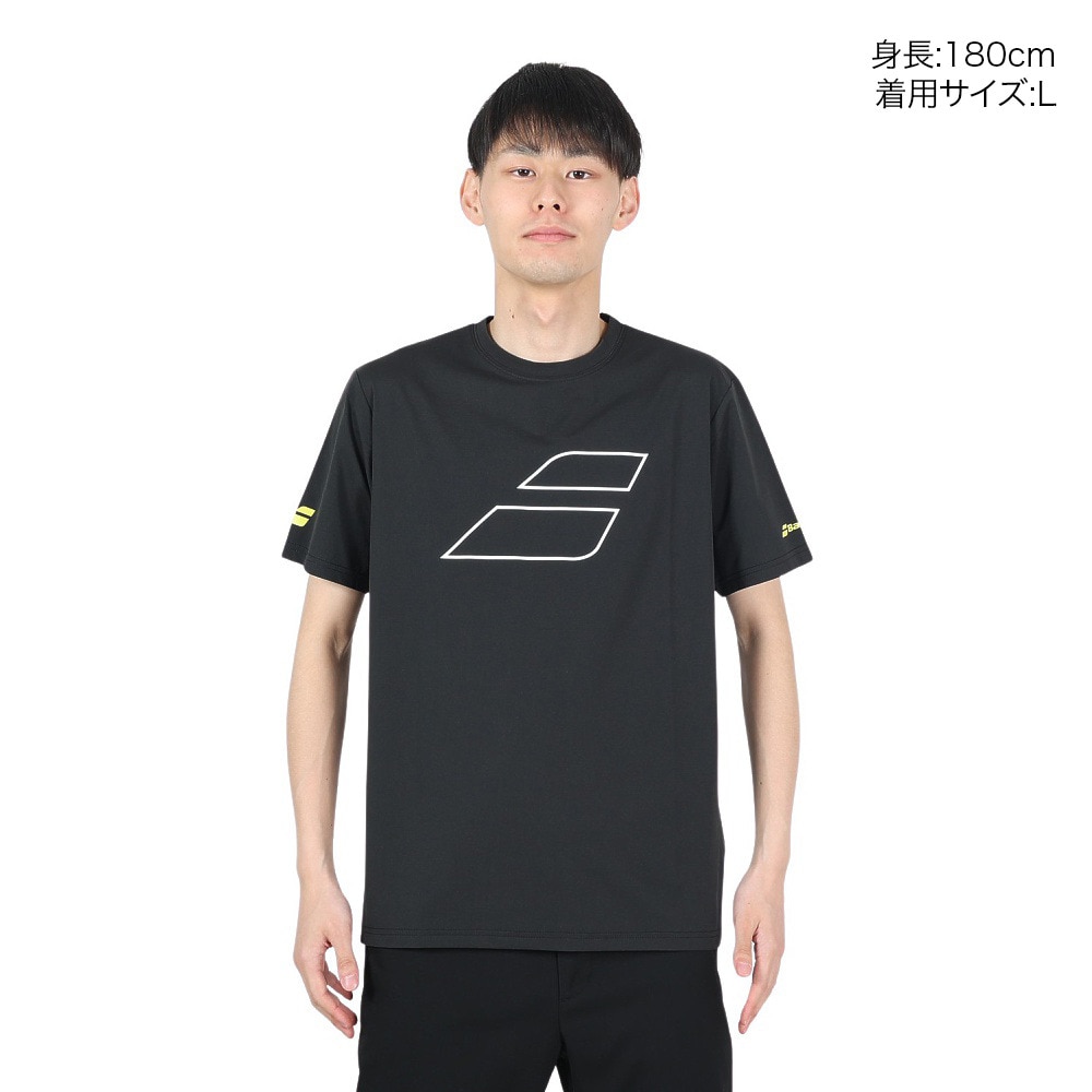 バボラ（BABOLAT）（メンズ、レディース、キッズ）テニスウェア PA TOP ショートスリーブ シャツ BUP4517C BK00