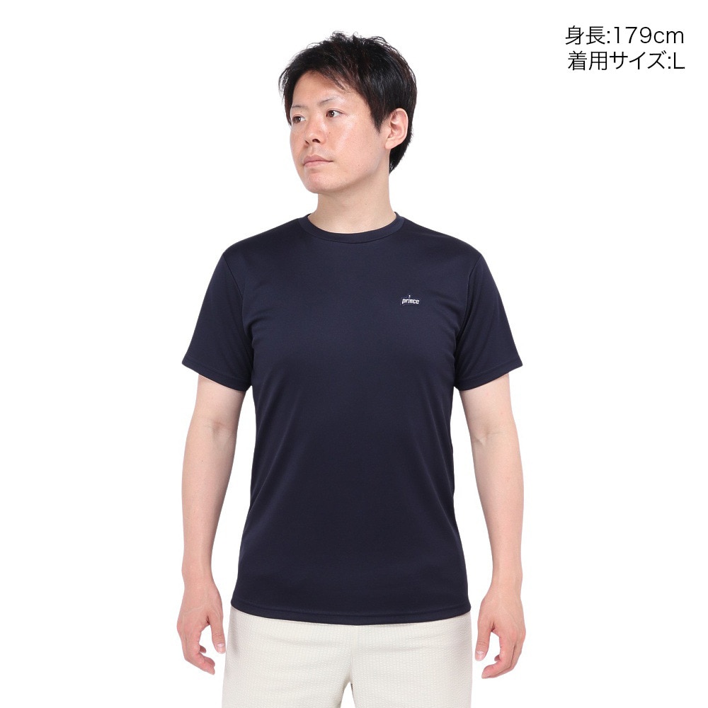 プリンス（PRINCE）（メンズ、レディース）テニスウェア Tシャツ MS4002 127 NVY