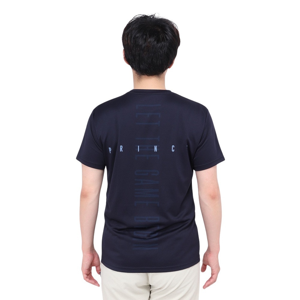 プリンス（PRINCE）（メンズ、レディース）テニスウェア Tシャツ MS4002 127 NVY