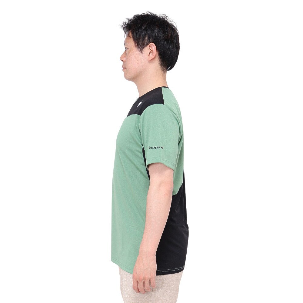 ルコックスポルティフ（lecoqsportif）（メンズ）テニスウェア 素材切替ゲームシャツ QTMXJA04 KH 速乾