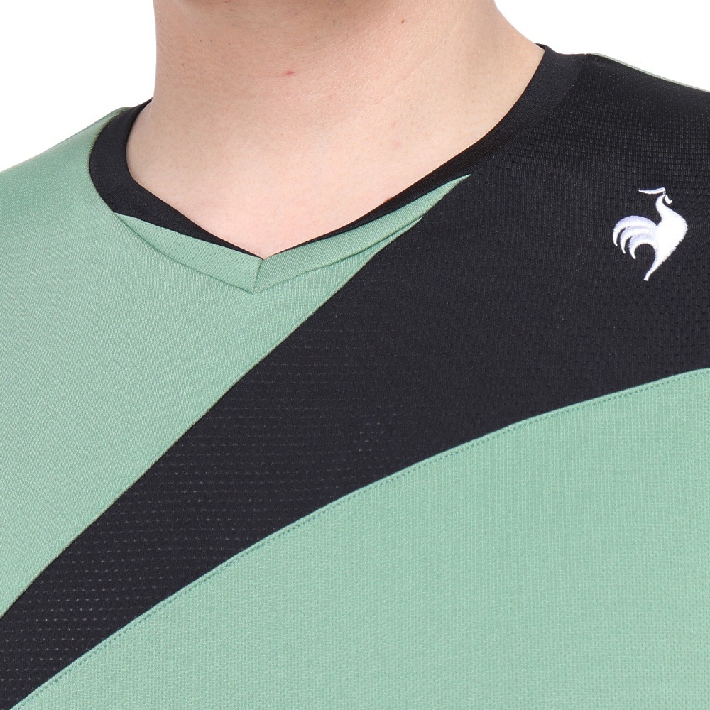 ルコックスポルティフ（lecoqsportif）（メンズ）テニスウェア 素材切替ゲームシャツ QTMXJA04 KH 速乾
