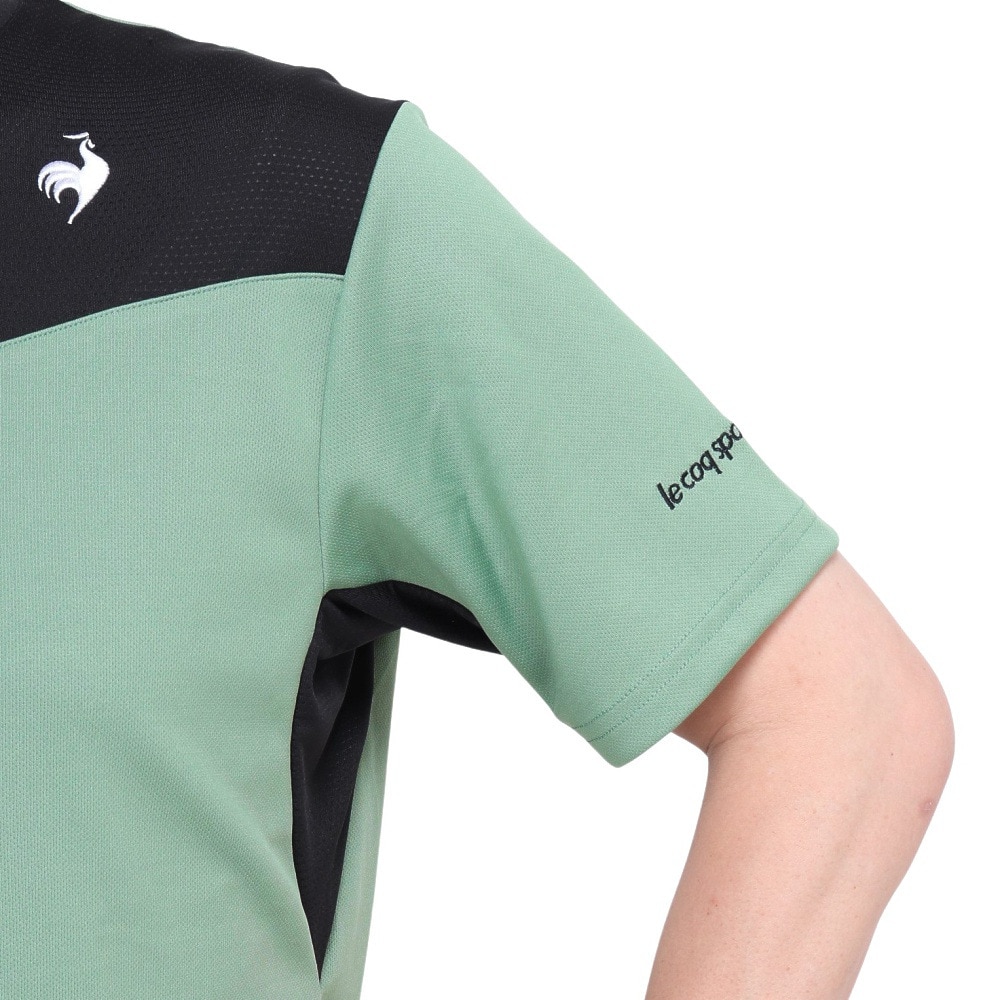 ルコックスポルティフ（lecoqsportif）（メンズ）テニスウェア 素材切替ゲームシャツ QTMXJA04 KH 速乾