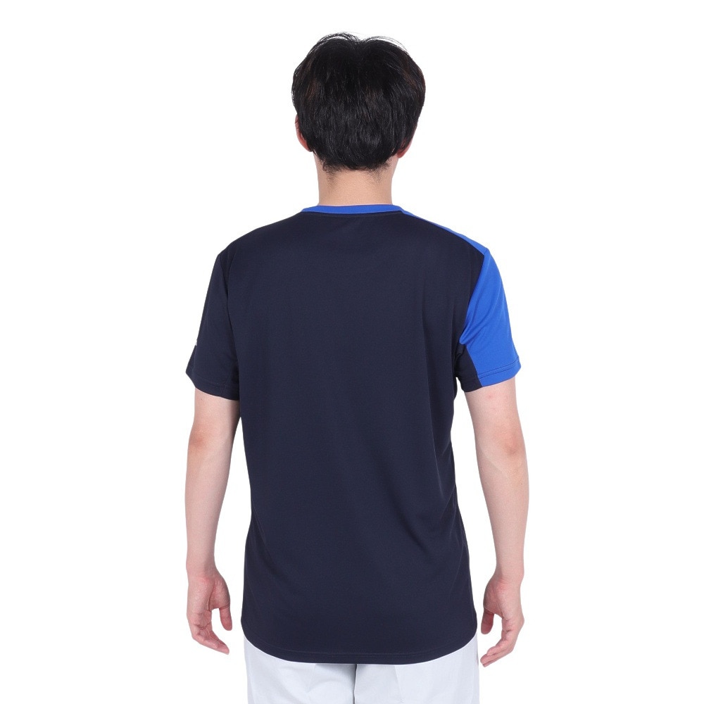 ルコックスポルティフ（lecoqsportif）（メンズ）テニスウェア サンスクリーングラフィックゲームシャツ QTMXJA90 NV 速乾