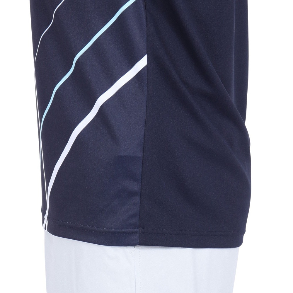 ルコックスポルティフ（lecoqsportif）（メンズ）テニスウェア サンスクリーングラフィックゲームシャツ QTMXJA90 NV 速乾