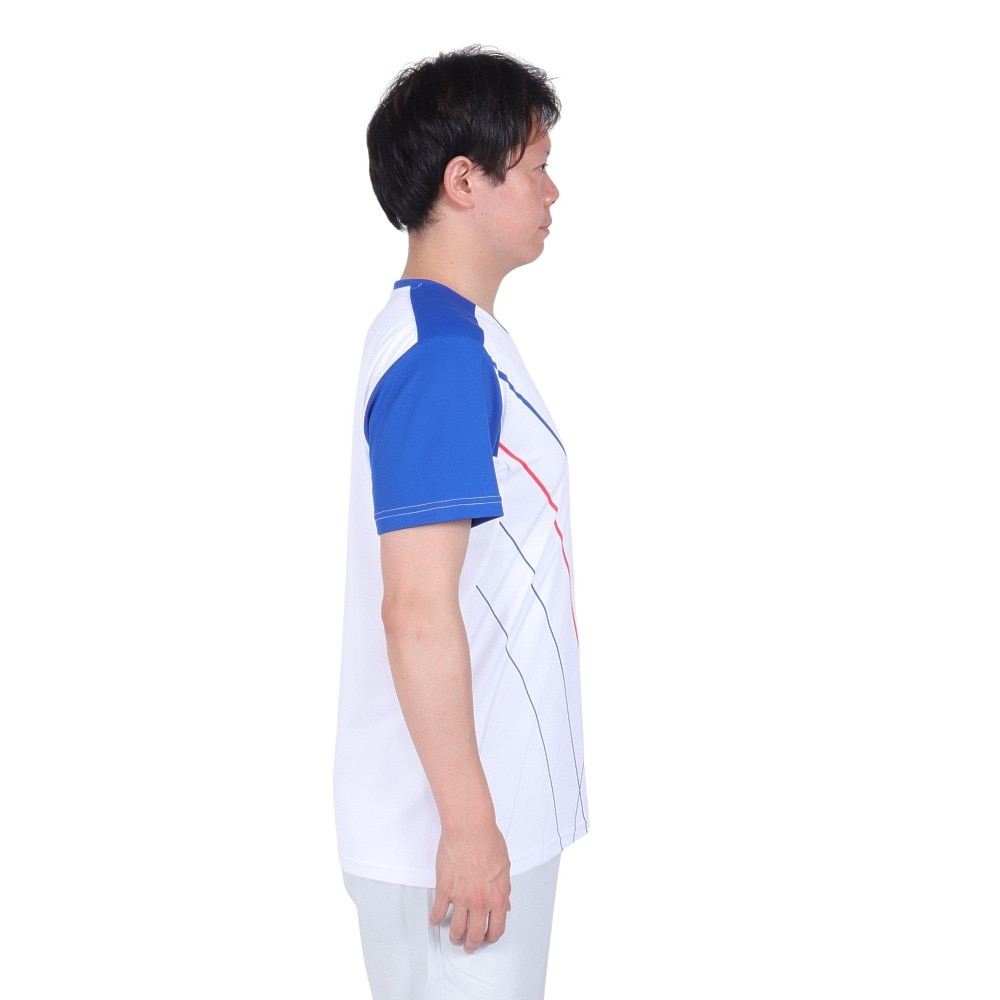 ルコックスポルティフ（lecoqsportif）（メンズ）テニスウェア サンスクリーングラフィックゲームシャツ QTMXJA90 WH 速乾