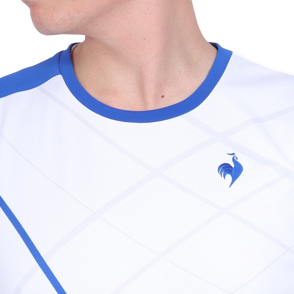 ルコックスポルティフ（lecoqsportif）（メンズ）テニスウェア サンスクリーングラフィックゲームシャツ QTMXJA90 WH 速乾