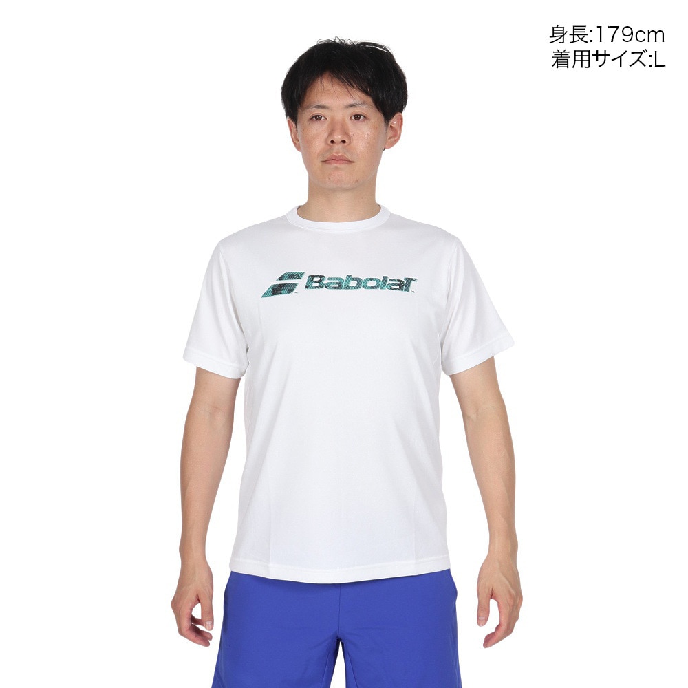 バボラ（BABOLAT）（メンズ）テニスウェア PURE ショートスリーブシャツ 半袖 BUP4554-WH00