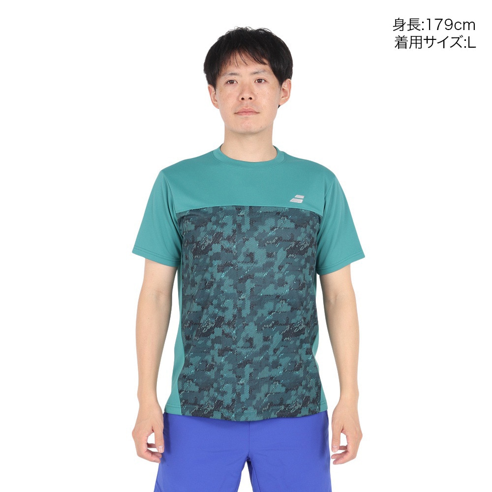 バボラ（BABOLAT）（メンズ）テニスウェア PURE ショートスリーブシャツ 半袖 BUP4555-GR00