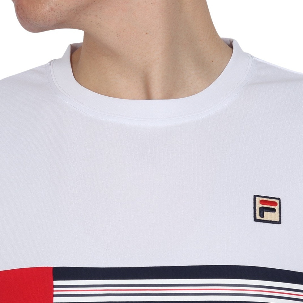 フィラ（FILA）（メンズ）テニスウェア 胸切替ライン バックホールメッシュ ゲームシャツ VM5702-01