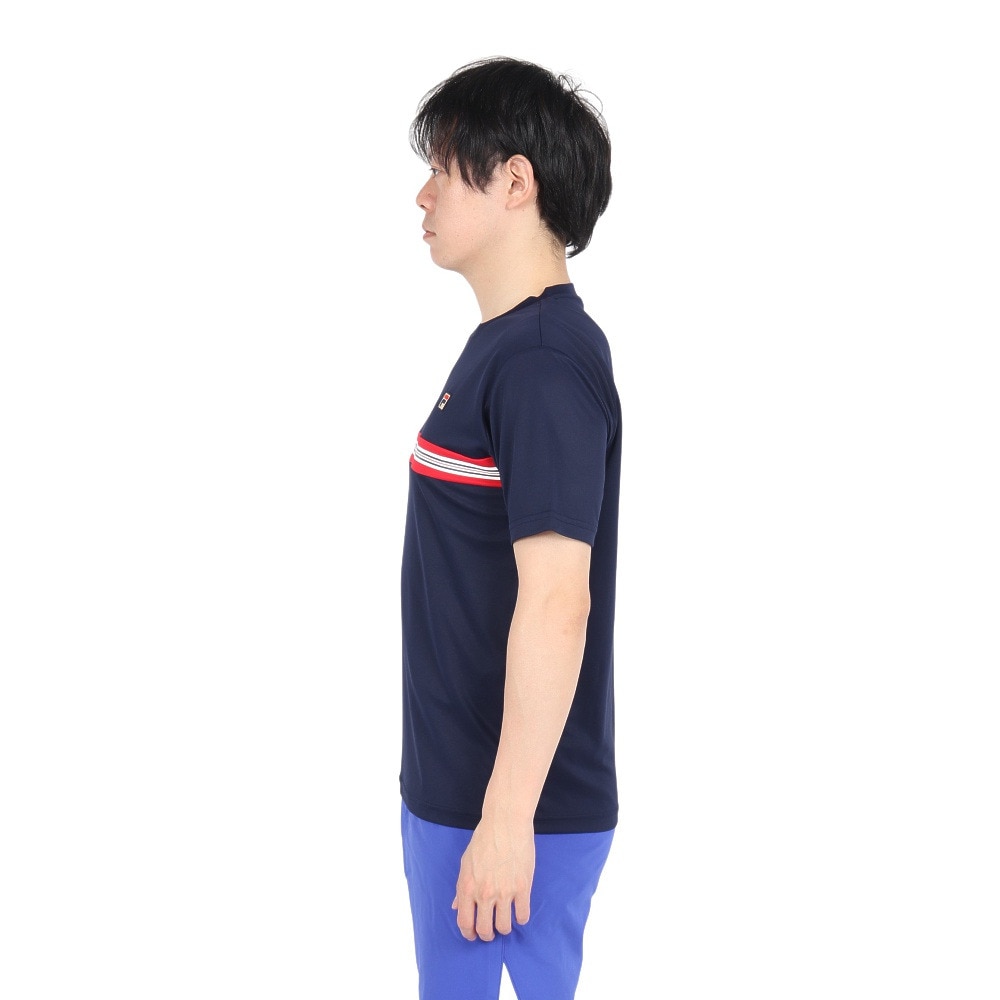 フィラ（FILA）（メンズ）テニスウェア 胸切替ライン バックホールメッシュ ゲームシャツ VM5702-20