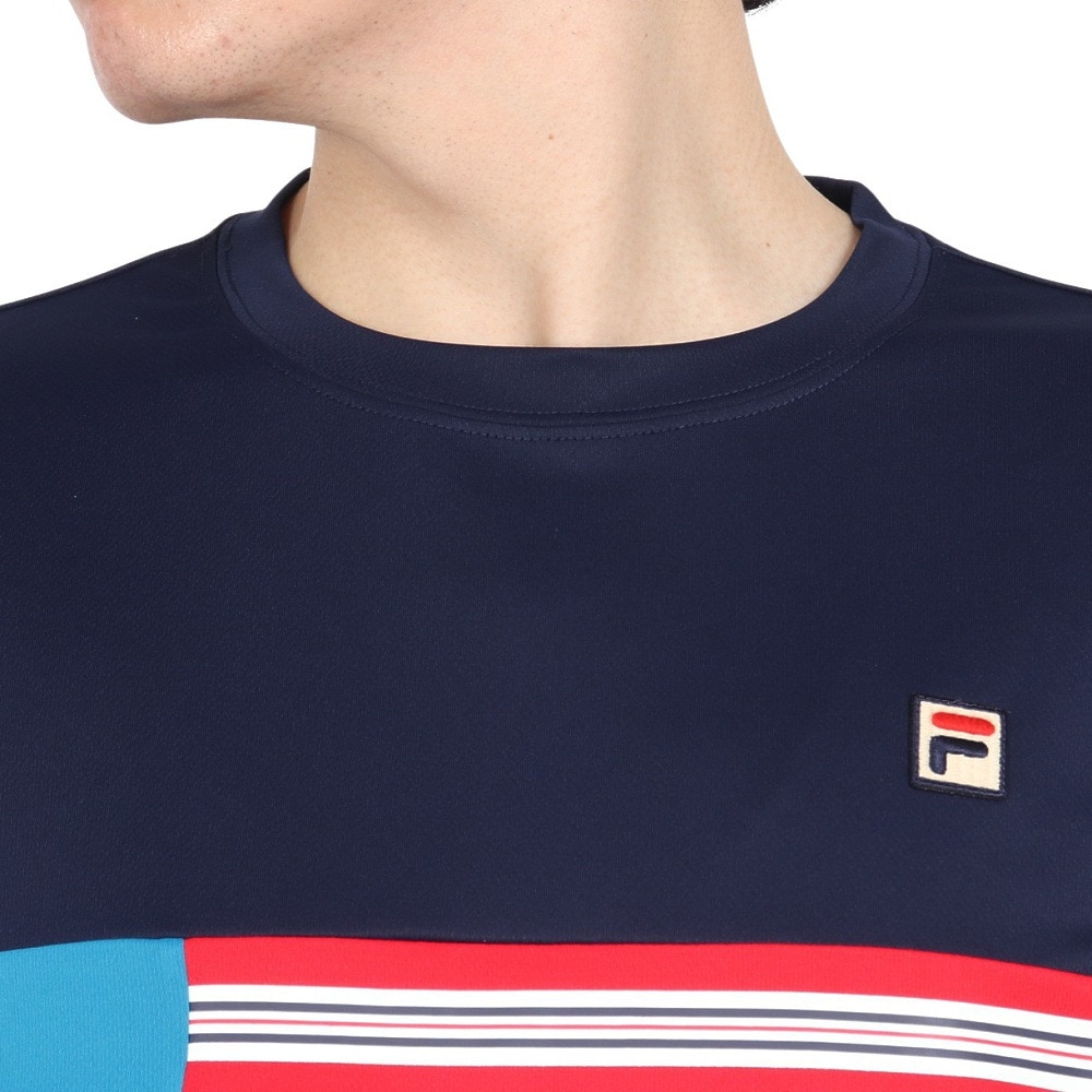 フィラ（FILA）（メンズ）テニスウェア 胸切替ライン バックホールメッシュ ゲームシャツ VM5702-20