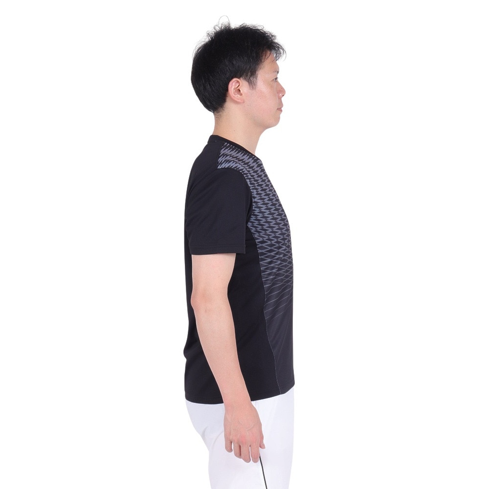 ルコックスポルティフ（lecoqsportif）（メンズ）テニスウェア グラフィックゲームシャツ LN4FHT11M BK00