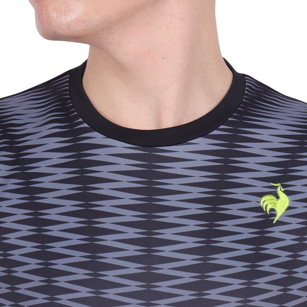 ルコックスポルティフ（lecoqsportif）（メンズ）テニスウェア グラフィックゲームシャツ LN4FHT11M BK00