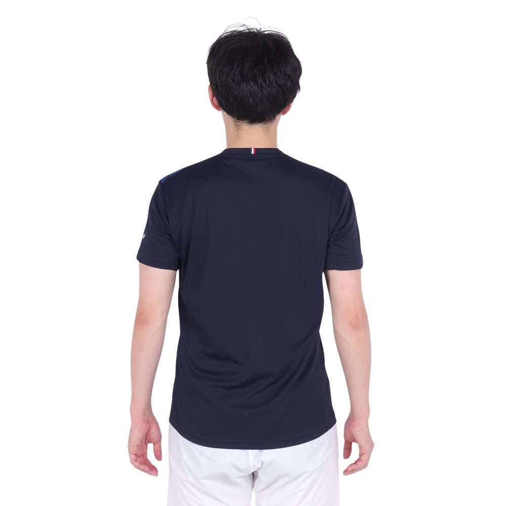 ルコックスポルティフ（lecoqsportif）（メンズ）テニスウェア グラフィックゲームシャツ LN4FHT11M NV00
