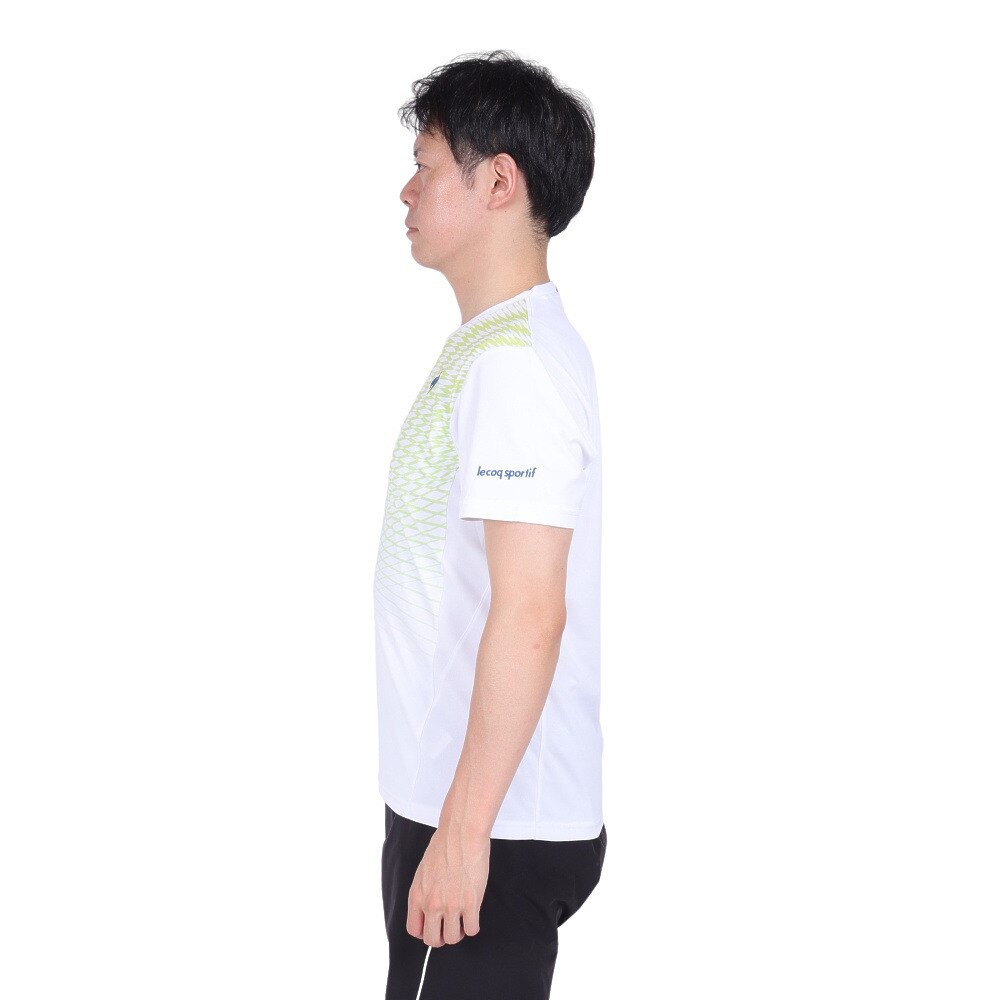 ルコックスポルティフ（lecoqsportif）（メンズ）テニスウェア グラフィックゲームシャツ LN4FHT11M WH00