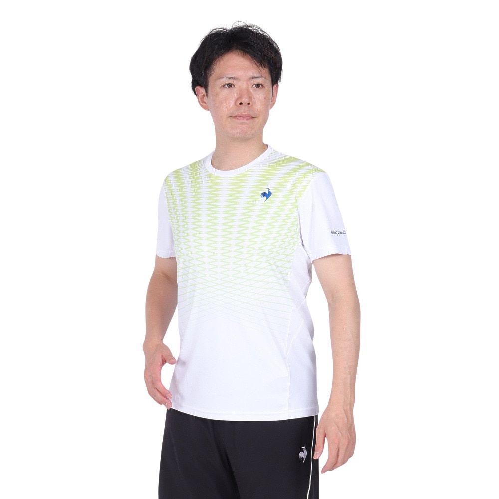 ルコックスポルティフ（lecoqsportif）（メンズ）テニスウェア グラフィックゲームシャツ LN4FHT11M WH00