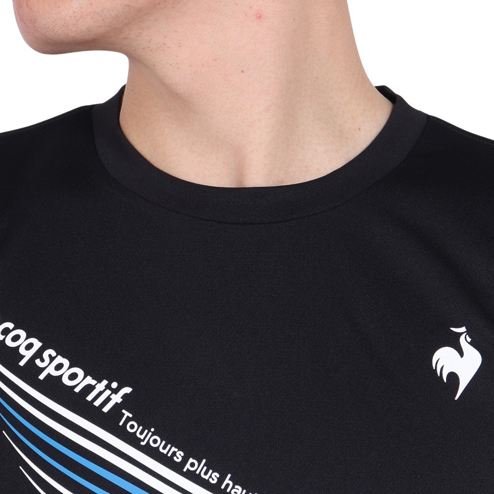 ルコックスポルティフ（lecoqsportif）（メンズ）テニスウェア プラクティス 長袖シャツ ロングスリーブ LN4FLT10M BK00