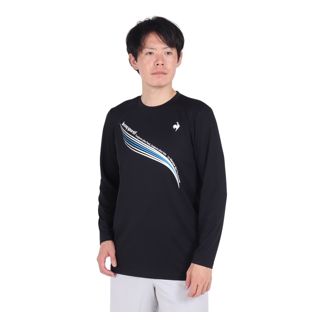 ルコックスポルティフ（lecoqsportif）（メンズ）テニスウェア プラクティス 長袖シャツ ロングスリーブ LN4FLT10M BK00