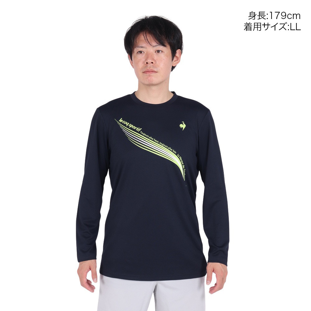 ルコックスポルティフ（lecoqsportif）（メンズ）テニスウェア プラクティス長袖シャツ ロングスリーブ LN4FLT10M NV00
