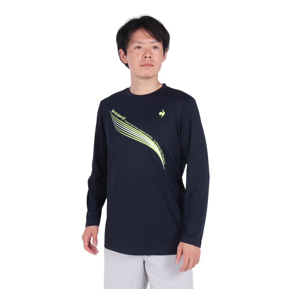 ルコックスポルティフ（lecoqsportif）（メンズ）テニスウェア プラクティス長袖シャツ ロングスリーブ LN4FLT10M NV00
