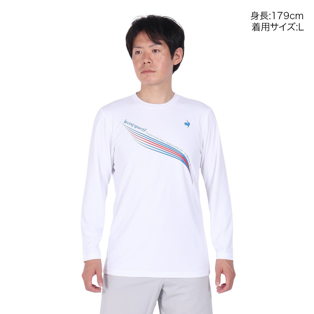 ルコックスポルティフ（lecoqsportif）（メンズ）テニスウェア プラクティス 長袖シャツ ロングスリーブ LN4FLT10M WH00