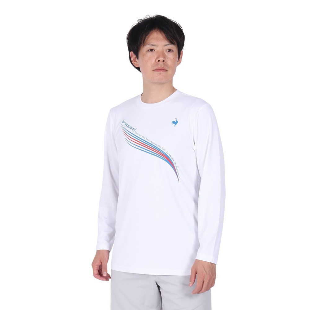 ルコックスポルティフ（lecoqsportif）（メンズ）テニスウェア プラクティス 長袖シャツ ロングスリーブ LN4FLT10M WH00