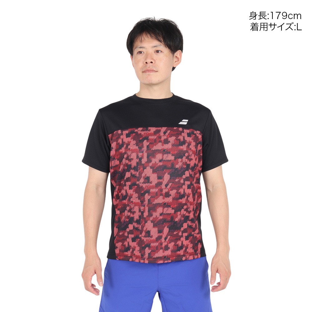 バボラ（BABOLAT）（メンズ）テニスウェア PURE ショートスリーブシャツ 半袖 BUP4555-RD00