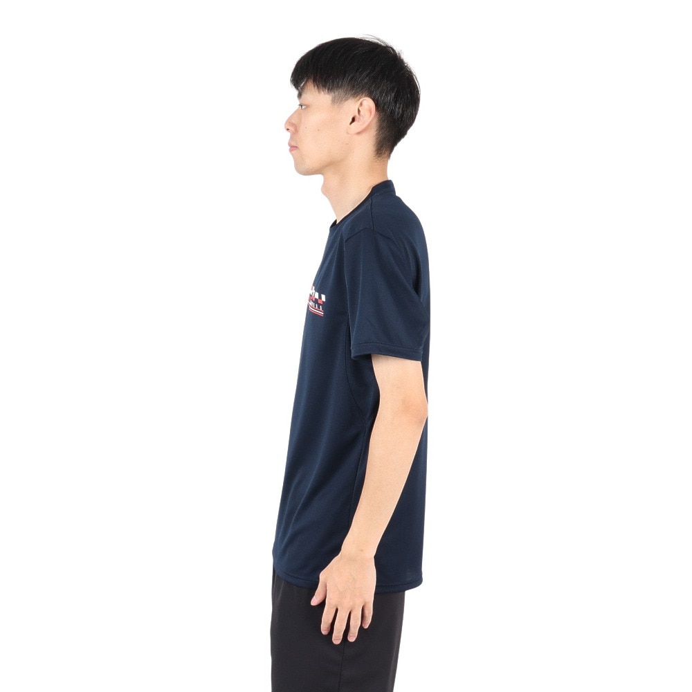 ルコックスポルティフ（lecoqsportif）（メンズ）テニスウェア トリコロールプリントゲームシャツ LN4FHT90M NV00